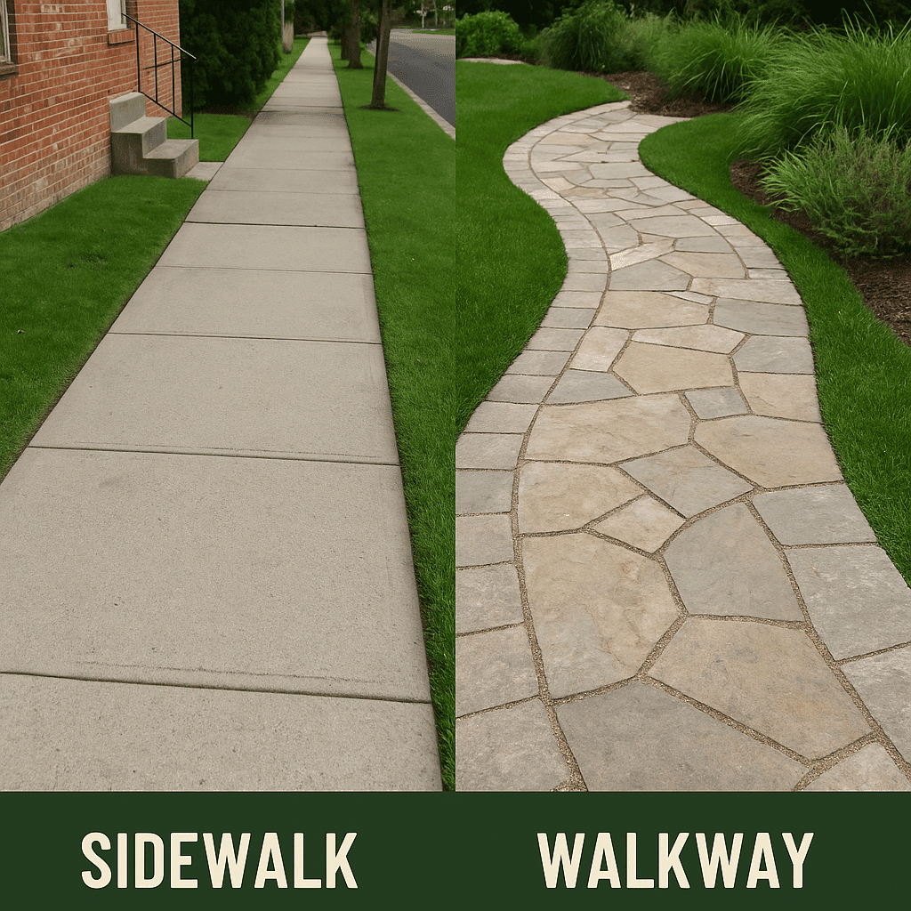 Sidewalk vs Walkway